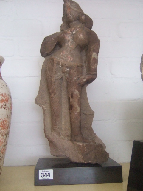 Appraisal: A stone statue of a female figure North India th