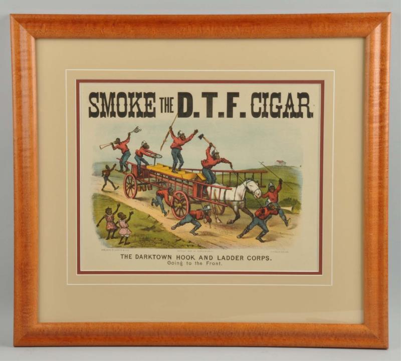 Appraisal: D T F Cigar-Darktown Battery Sign Framed This D T