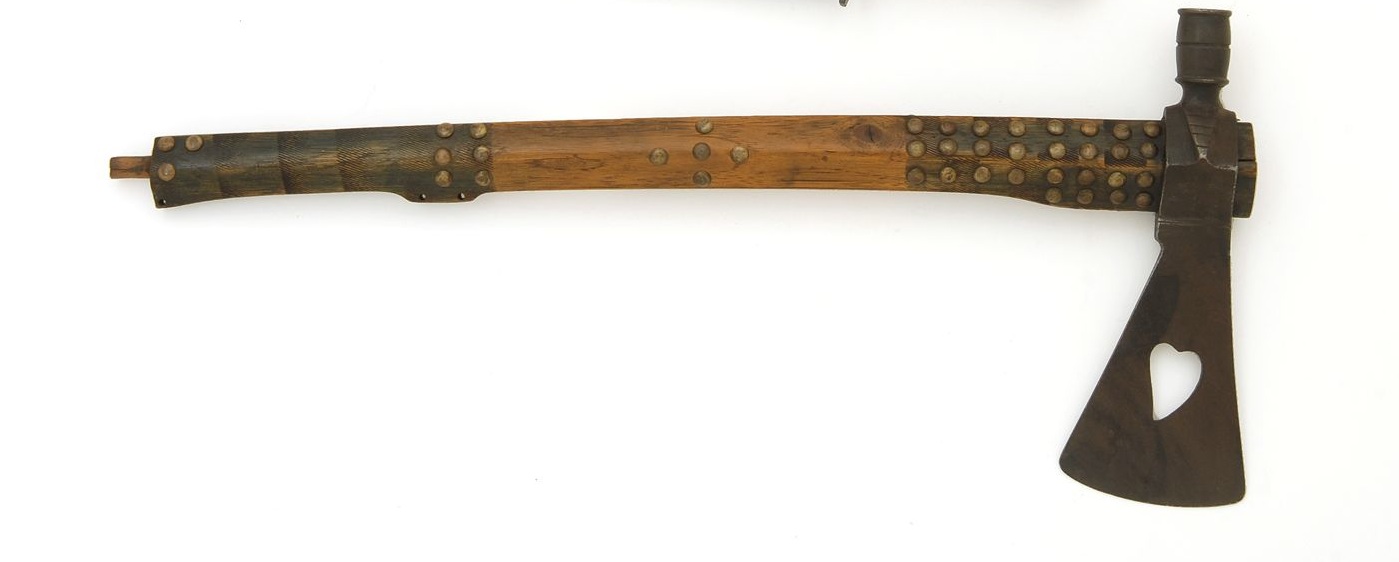 Appraisal: NORTH AMERICAN PIPED TOMAHAWK With heart decoration to axe head