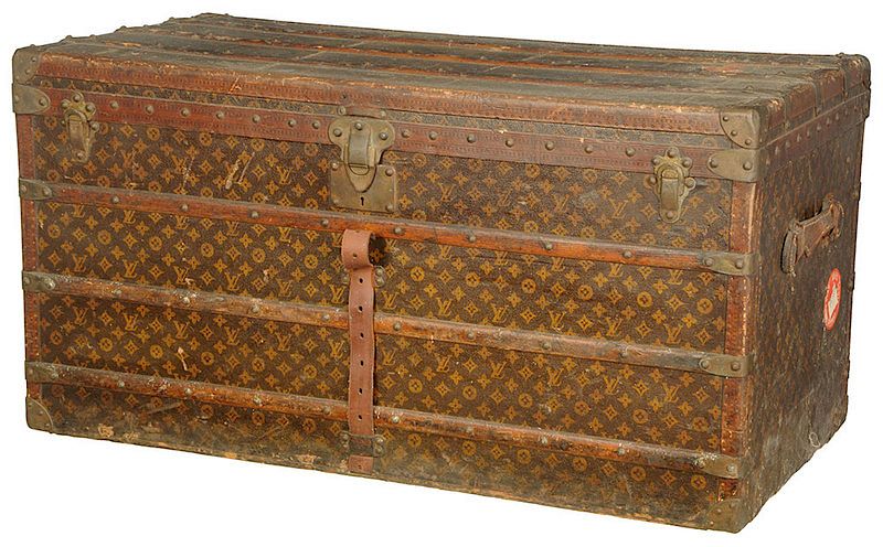 Appraisal: Louis Vuitton Steamer Trunk French circa s LV monogram canvas