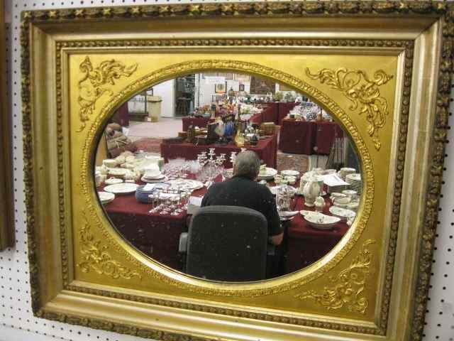 Appraisal: Victorian Mirror oval in fancy frame overall '' x ''