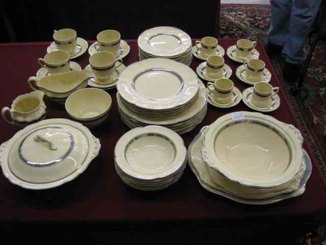 Appraisal: pc Johnson Brothers China Dinnerware silver band on ivory