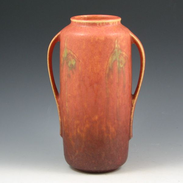 Appraisal: Roseville Windsor - handled vase in terra cotta with green