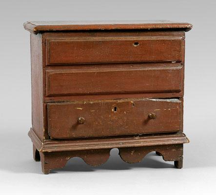 Appraisal: Fine child s chest of drawers poplar and pine with