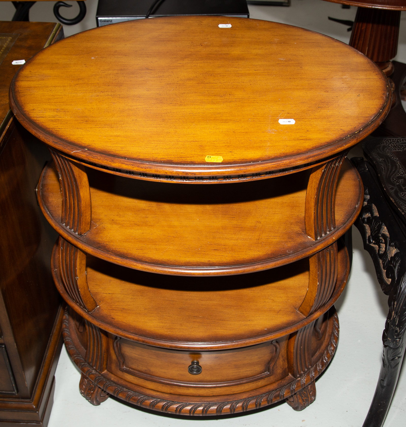 Appraisal: A CONTEMPORARY BAROQUE STYLE SIDE TABLE With a single drawer