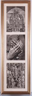 Appraisal: Altar of Maria Photographs Framed Three window frame with black