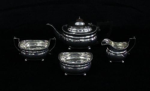 Appraisal: A four-piece silver tea service Charles Henry Townley John William