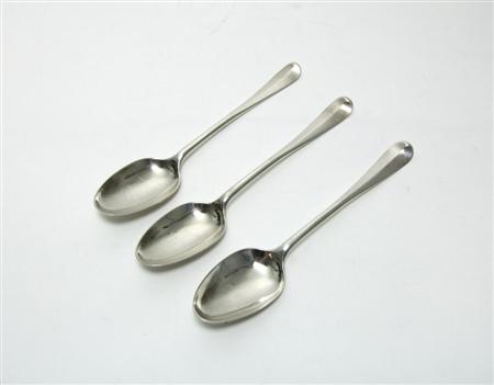 Appraisal: A set of six George III dessert spoon by William