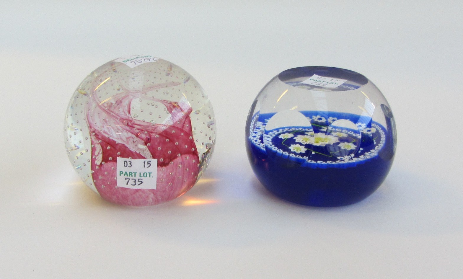 Appraisal: Eight Caithness glass paperweights including Reflections no Collectors Club Reflections