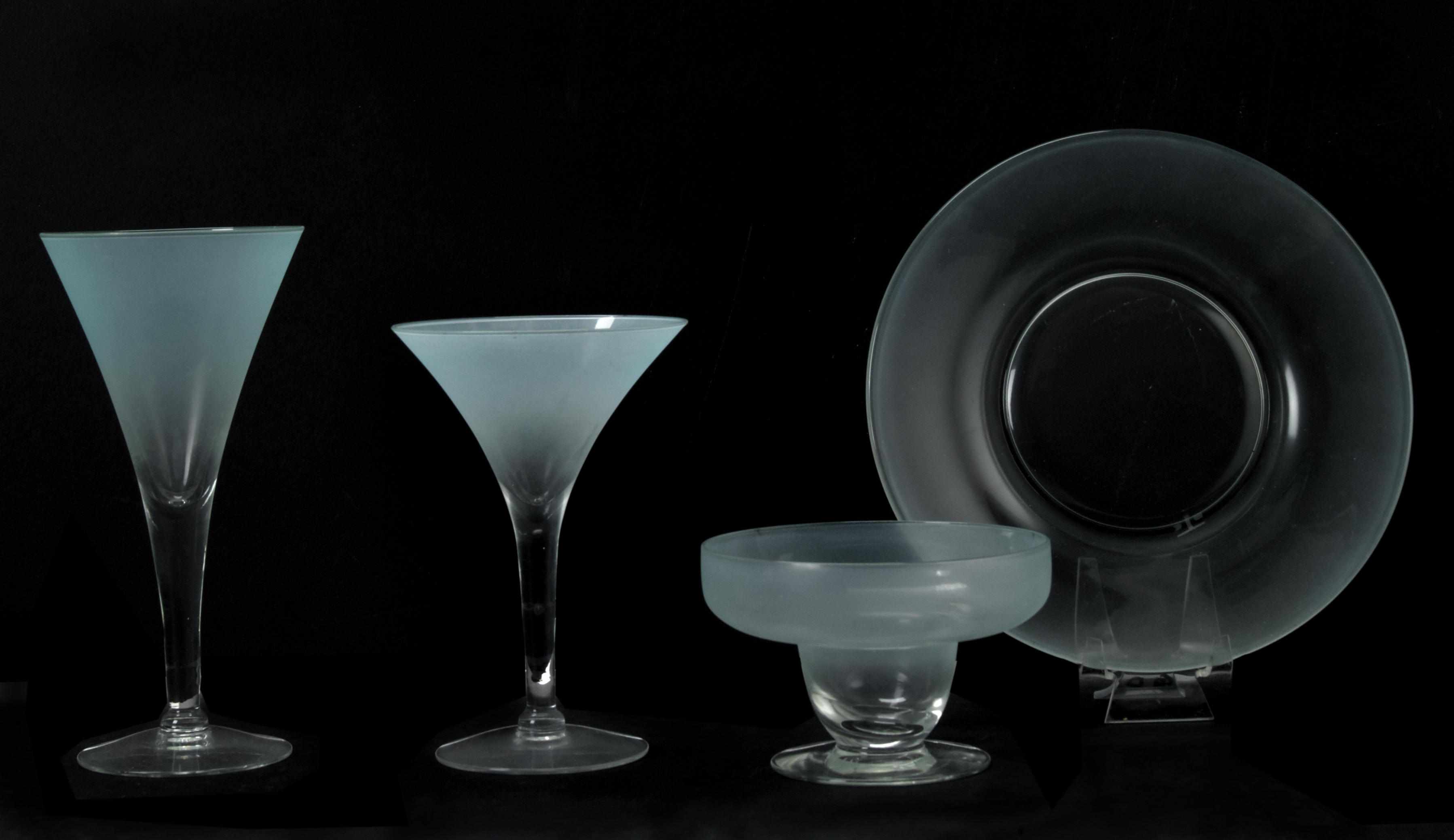 Appraisal: Two sets of Dorothy Thorpe frosted glass bar and table