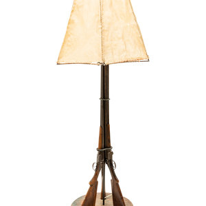 Appraisal: A Western Style Shotgun Floor Lamp comprising of three side-by-side