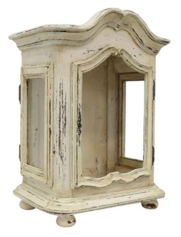 Appraisal: French painted tabletop vitrine display cabinet early th c arched