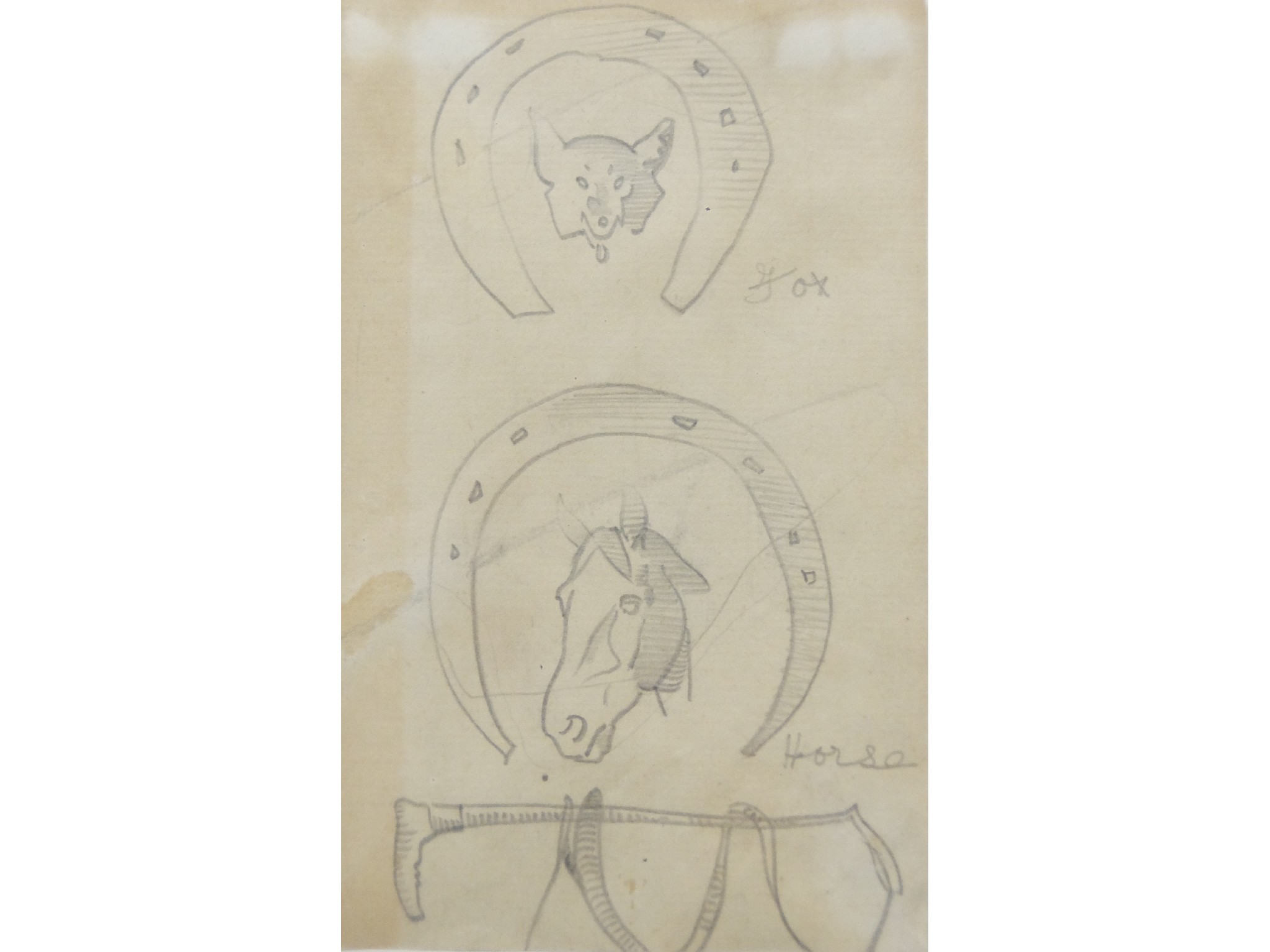 Appraisal: JOSEPH CRAWHALL RSW Scottish - FOX HORSEPencil drawing x cm