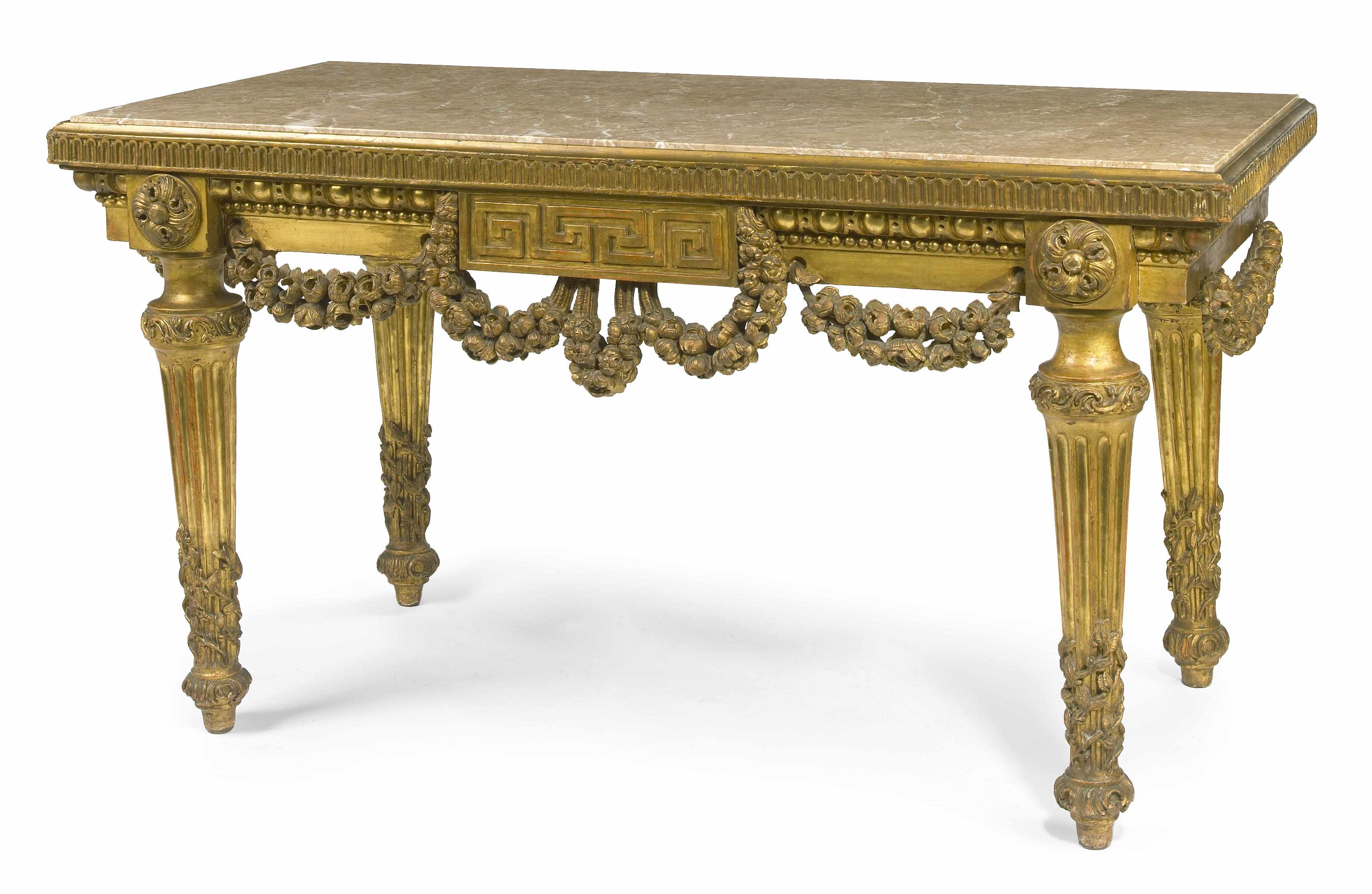 Appraisal: A Louis XVI carved giltwood console fourth quarter th century