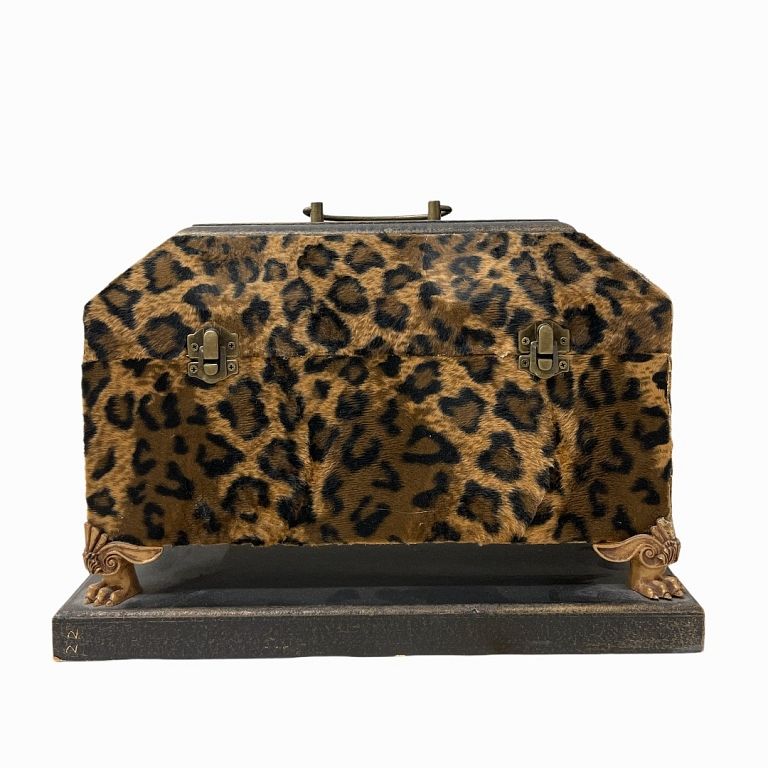 Appraisal: Vintage Cheetah Print Jewelry Box Vintage Cheetah Print Jewelry Box