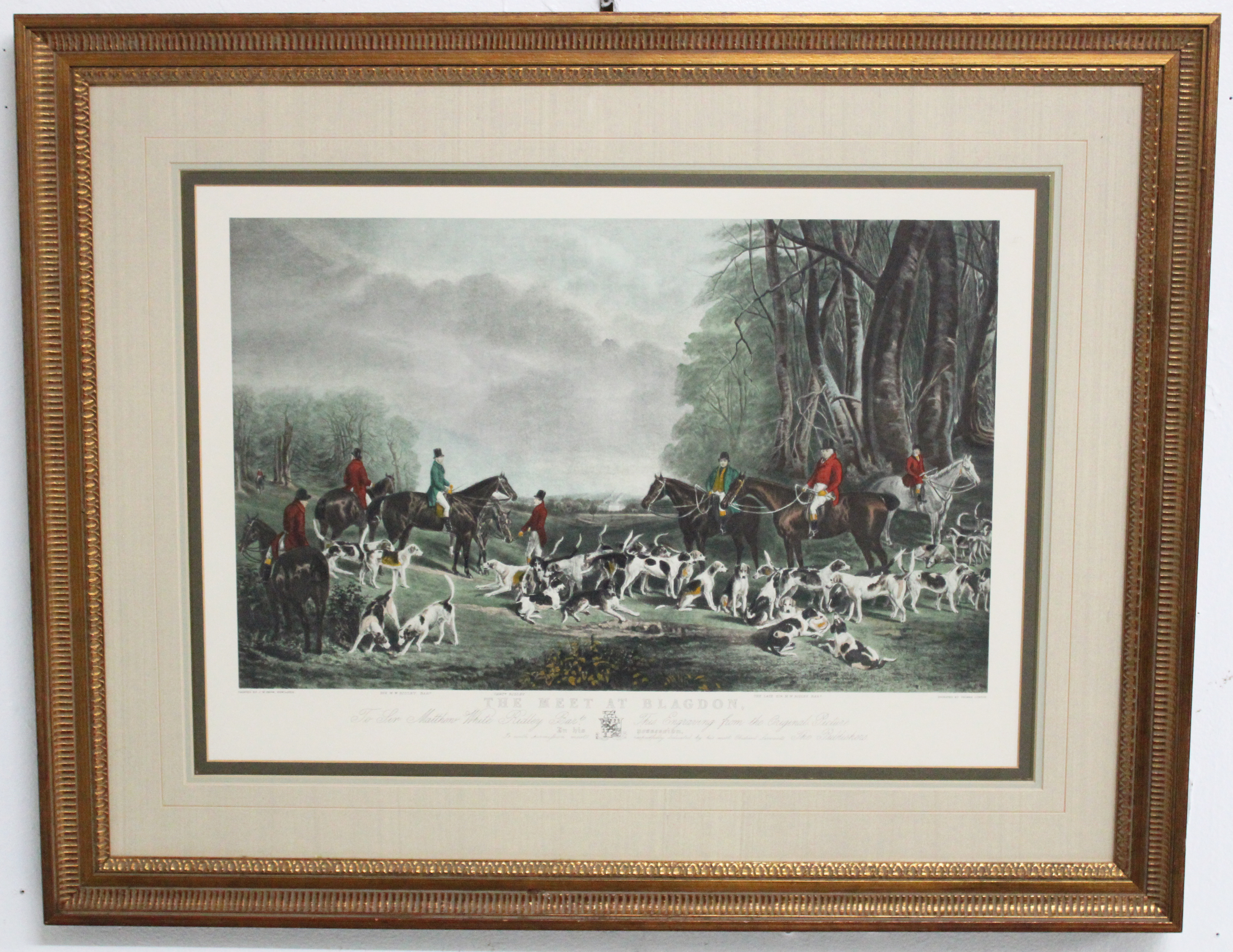 Appraisal: THE MEET AT BLAGDON AFTER J W SNOW Hand colored