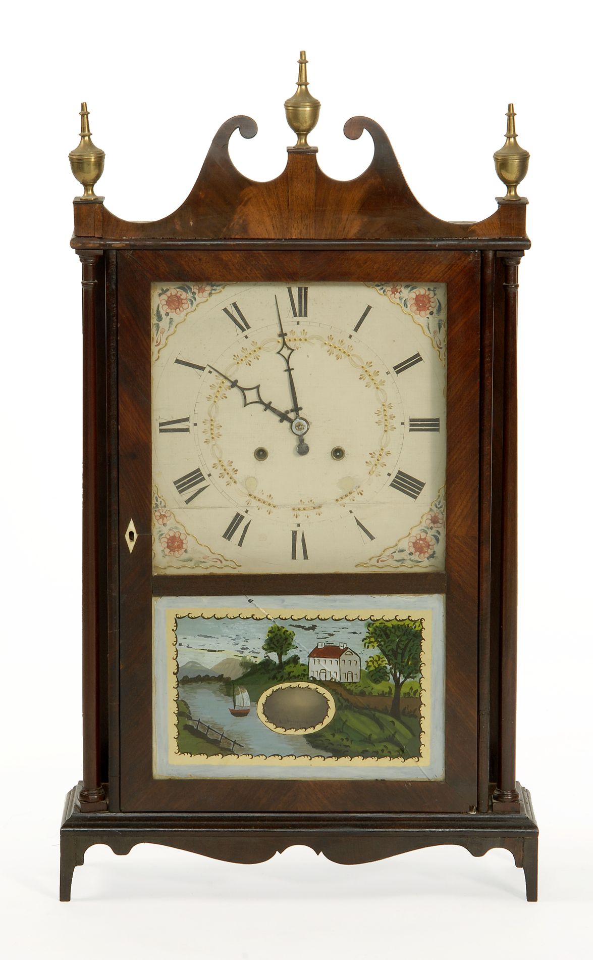 Appraisal: SAMUEL AND ELI TERRY PILLAR SCROLL CLOCK Second Quarter of