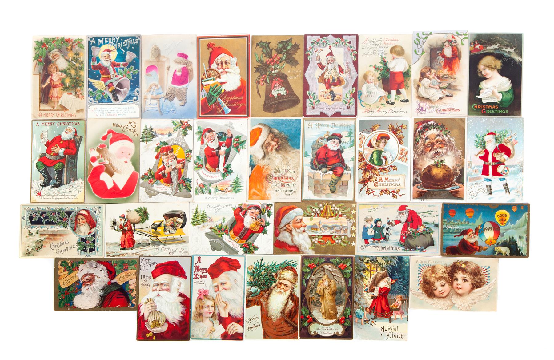 Appraisal: APPROXIMATELY THIRTY CHRISTMAS POSTCARDS German and American st quarter- th