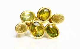 Appraisal: An ct gold yellow-green sapphire set dress ring size O