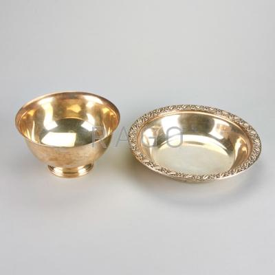 Appraisal: TWO AMERICAN SILVER BOWLS th C Paul Revere style bowl