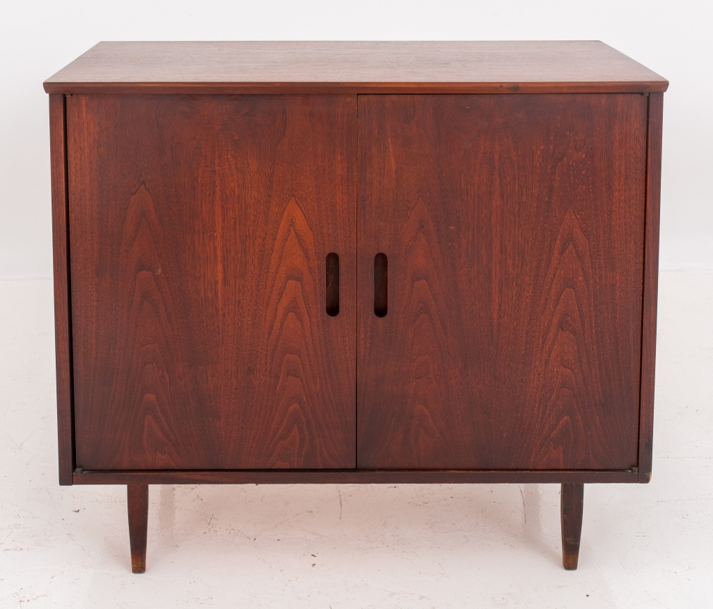 Appraisal: DANISH MODERN TEAK TWO-DOOR CABINET S Danish modern teak two-door