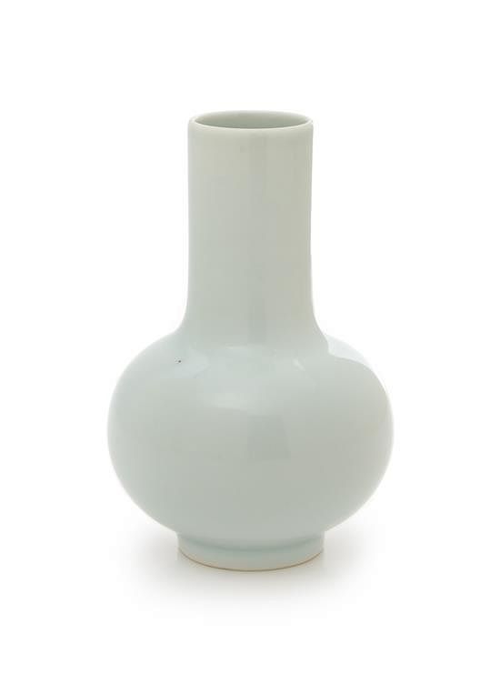 Appraisal: A White Glazed Porcelain Bottle Vase Height inches A White