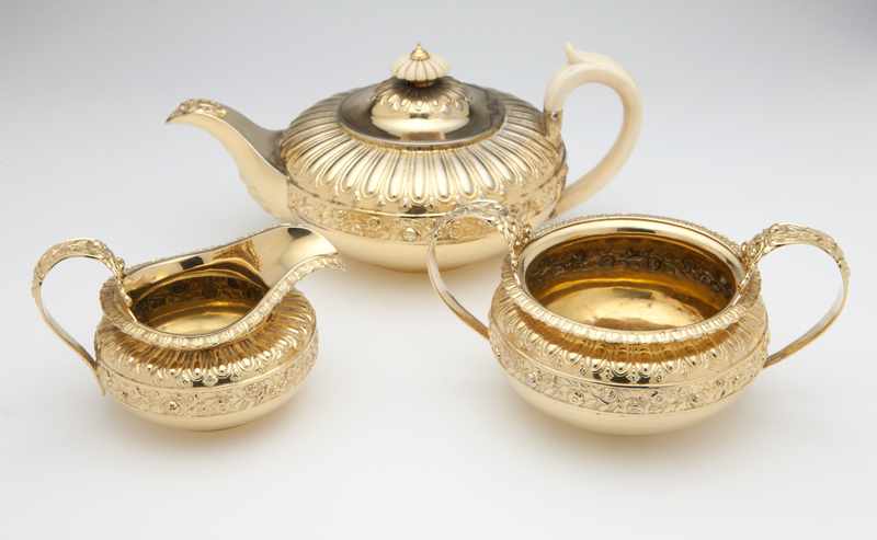 Appraisal: London the teapot and double-handled waste bowl date marked with