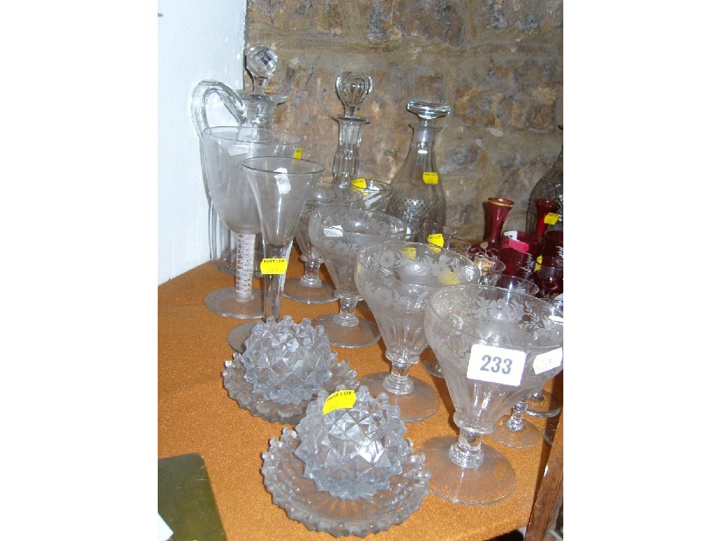 Appraisal: A collection of mainly th century glassware including a four