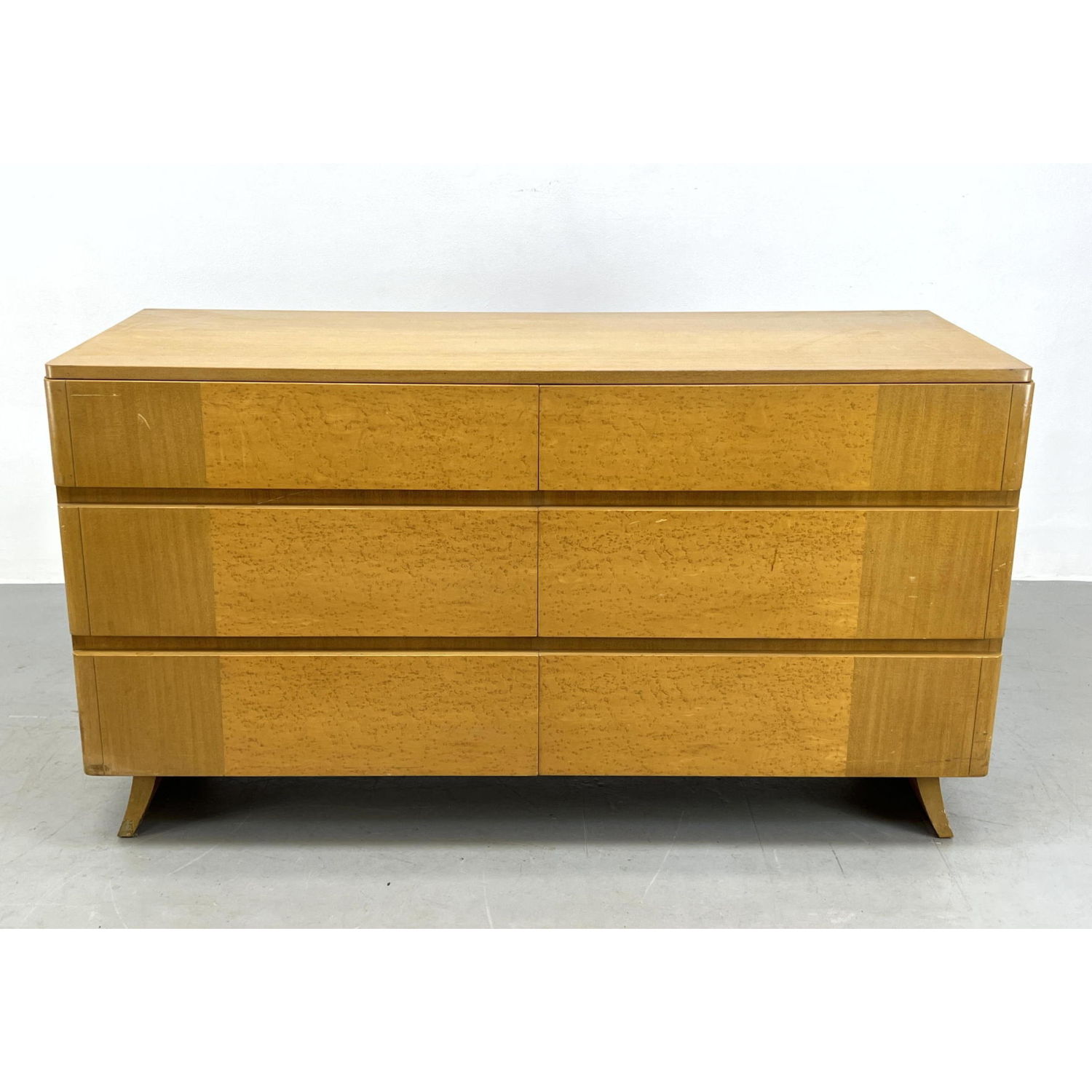 Appraisal: Eliel Saarinen Dresser for Rway six drawer dresser burl Birch