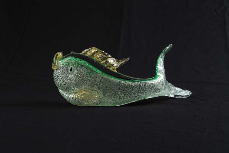 Appraisal: TWO VENETIAN GLASS FISH Hand blown art glass fish feature