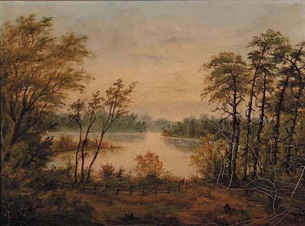 Appraisal: Florida School th c Lake Omega Florida oil on canvas