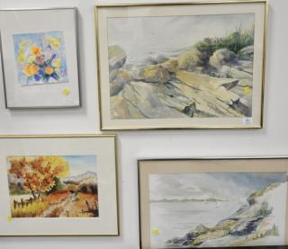 Appraisal: Group of seven watercolor on paper landscapes by Alan Broder