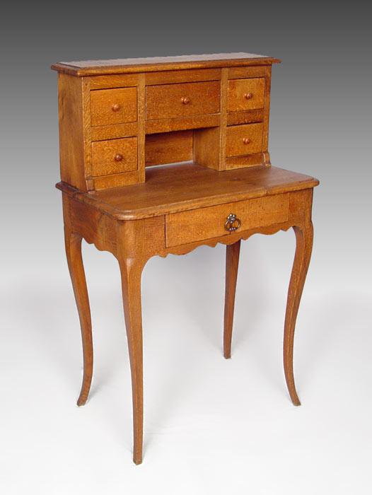 Appraisal: LOUIS XV STYLE FRENCH OAK DESK Circa upper section with