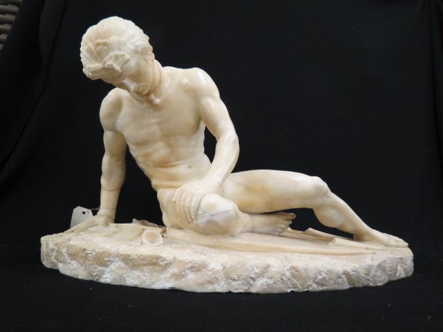 Appraisal: th Century Marble Statue of a Warrior at Rest looking