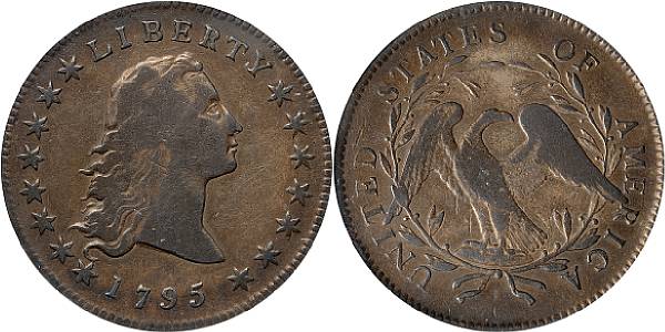 Appraisal: Two Leaves Fine PCGS B- BB- R The Flowing Hair