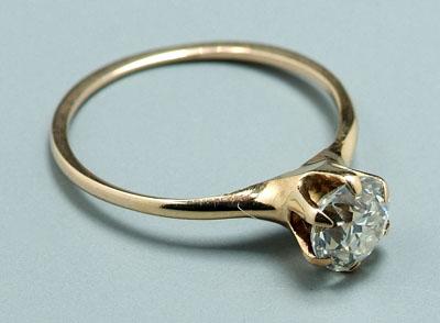 Appraisal: Solitaire diamond ring Old European cut diamond estimated weight ct