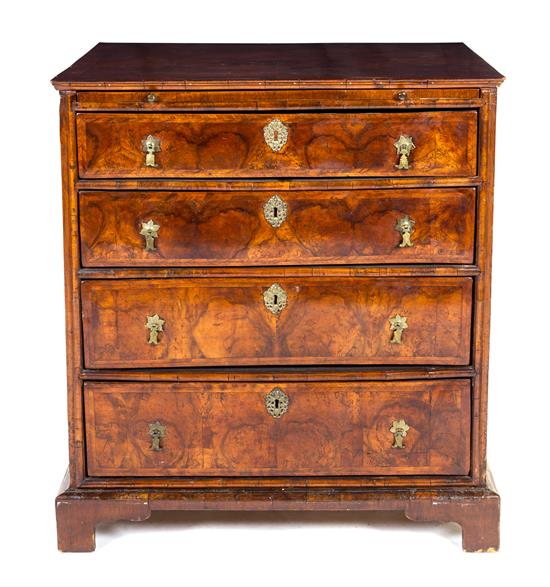 Appraisal: Sale Lot A George II Walnut Bachelor's Chest having a