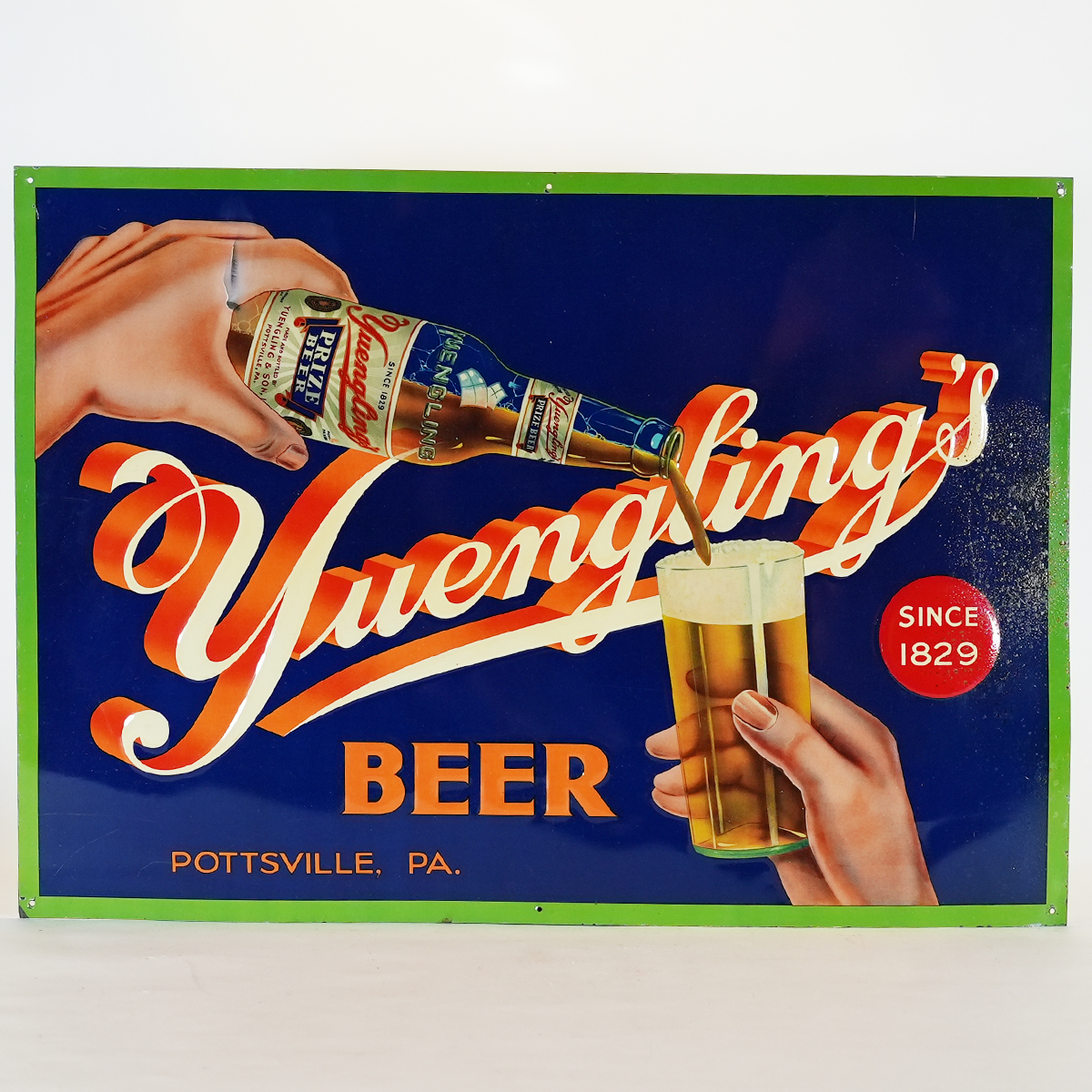 Appraisal: Yuenglings Prize Beer Since Ebmossed Tin SignReference n aBrewery Yuenglings