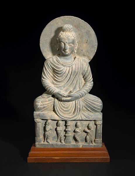 Appraisal: A Gandharan grey schist figure of the Buddha nd th