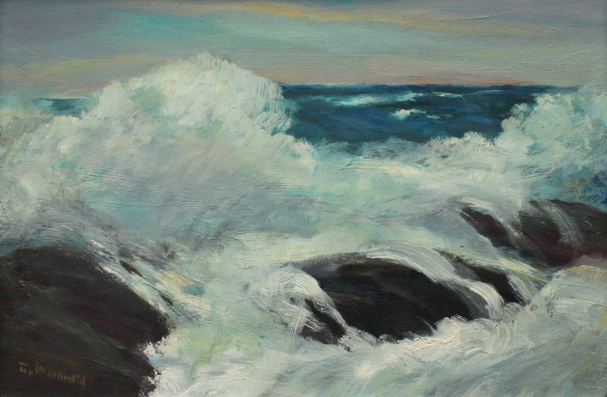 Appraisal: LINDENMUTH Tod Raphael Leroy American - Coastal Surf Form Oil