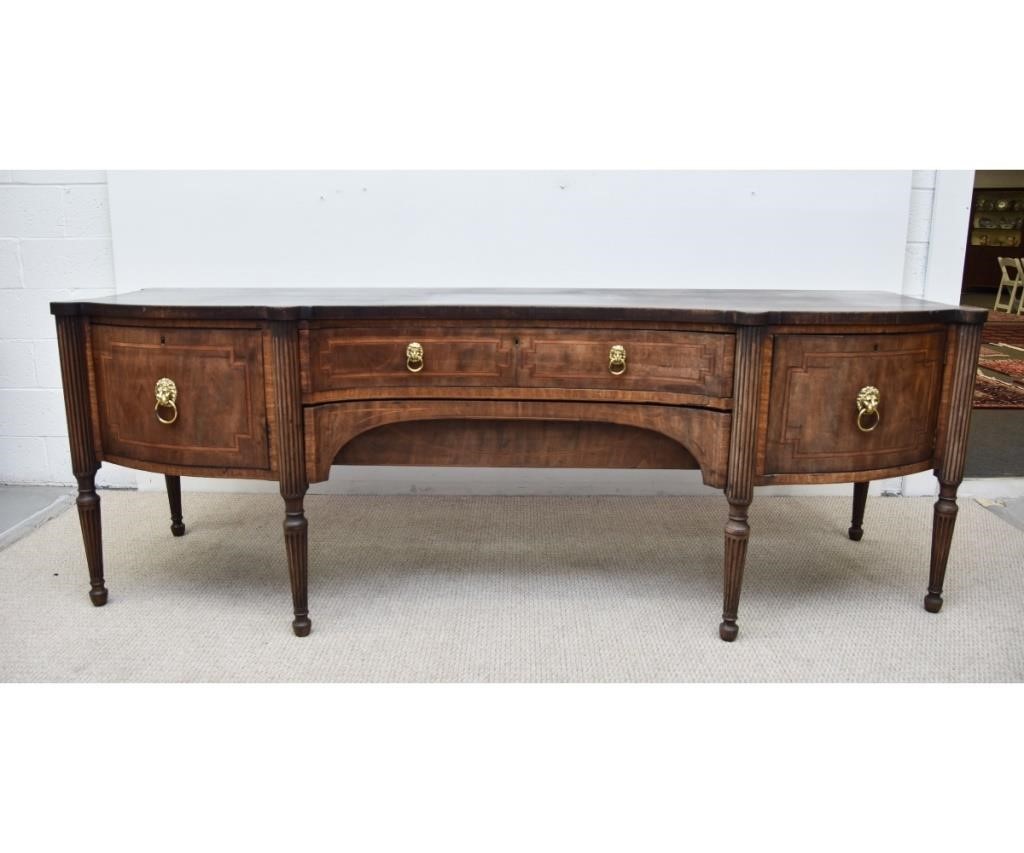 Appraisal: Monumental inlaid English Regency mahogany sideboard early th c each