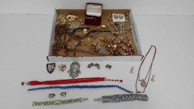 Appraisal: Vintage Group of Costume Jewelry 's- 's Type Includes brooches