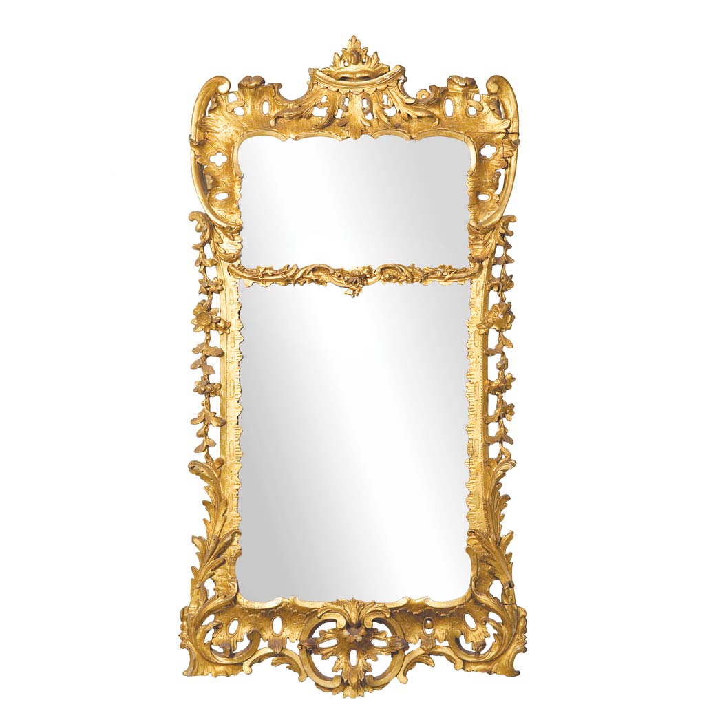 Appraisal: George II Gilt-Wood Mirror Mid th century The divided rectangular