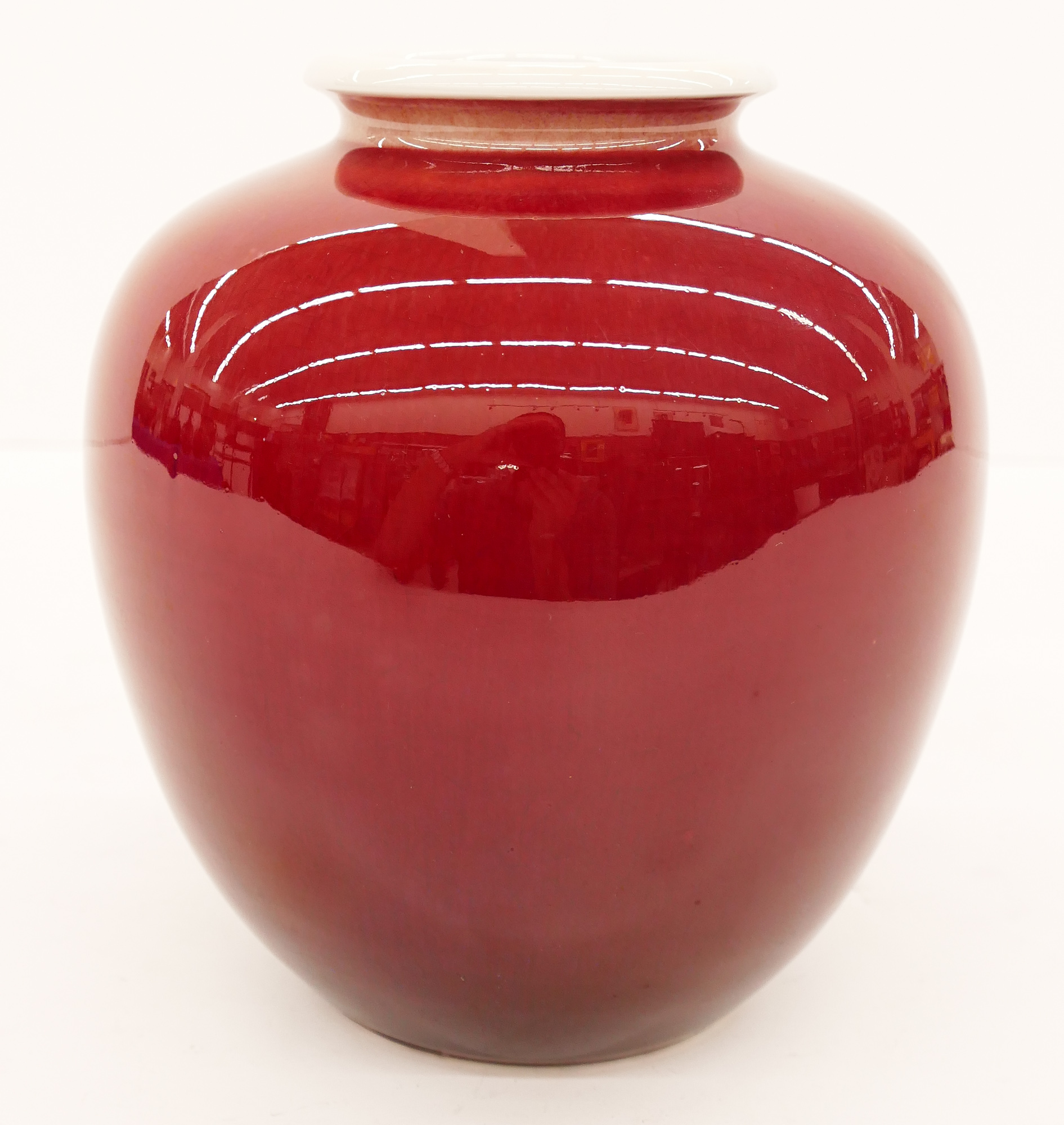 Appraisal: Chinese Republic Oxblood Porcelain Vase ''x '' A deep red