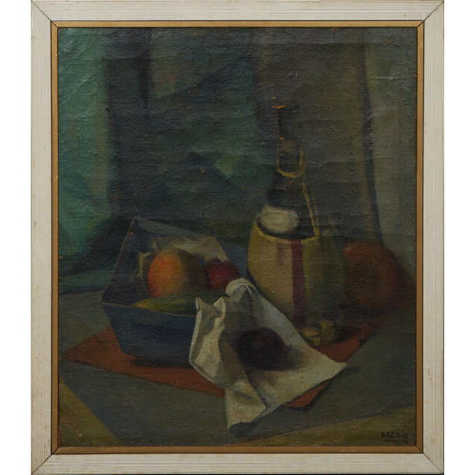 Appraisal: P A C Sica Still Life of Fruit and Wine