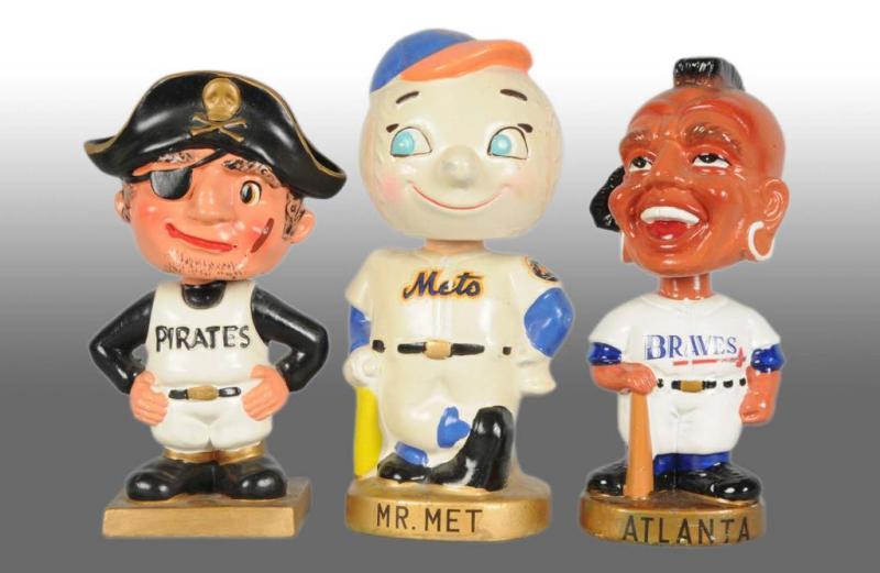 Appraisal: Lot of Baseball Mascot Bobble Head Dolls Description Includes gold