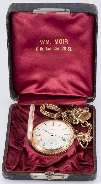 Appraisal: K Gold Waltham Watch w Chain K American Watch Company