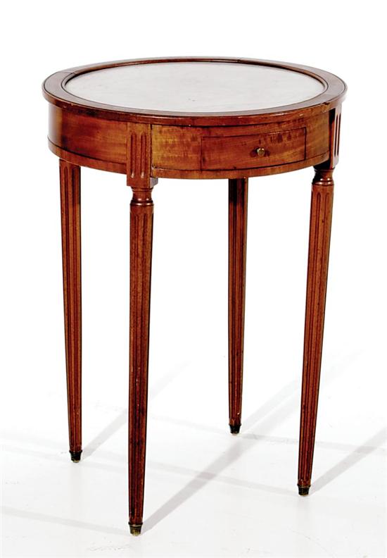 Appraisal: Louis XVI style marbletop side table white marble top retained