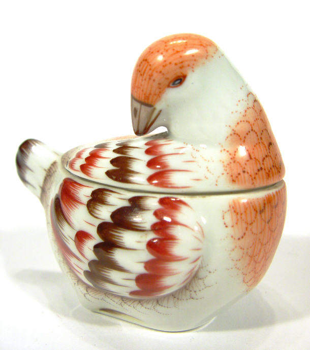 Appraisal: Herend porcelain chicken trinket box with separate lid hand painted