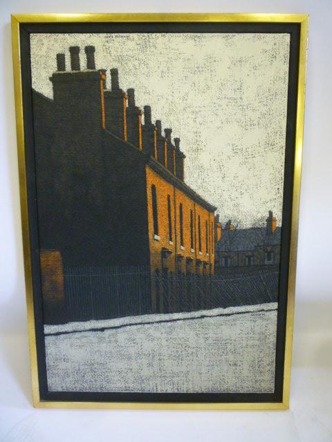 Appraisal: STUART WALTON b Leeds Street Scene oil on canvas laid